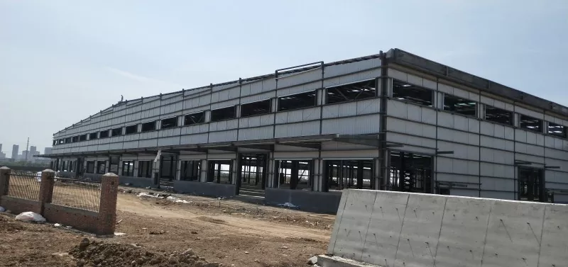 Prefab Modular Steel Frame Logistics Warehouse Շինարարություն
